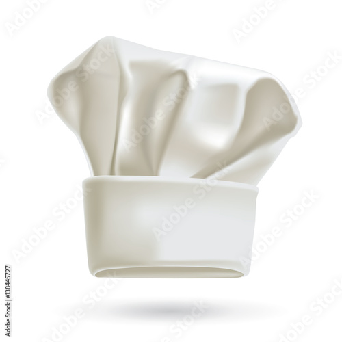 White chef hat. Photorealistic vector illustration