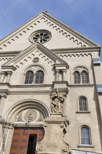 Statue John of Nepomuk at Carmelita Basilica. Keszthely, Hungary.