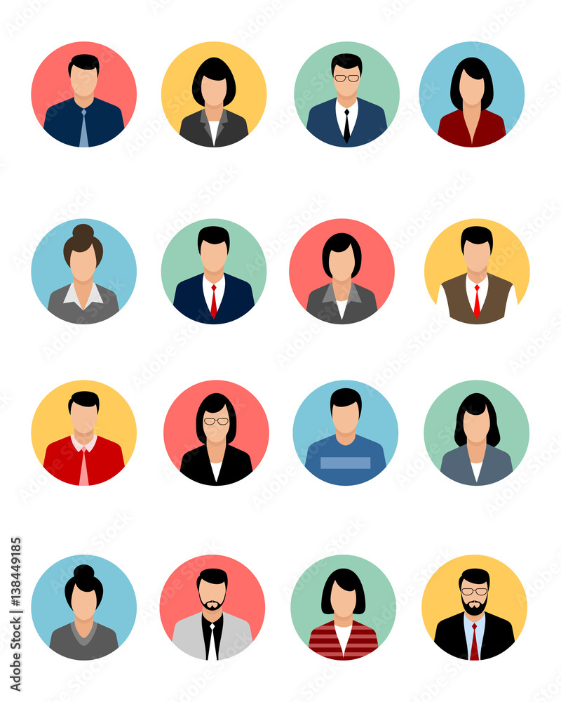 Sixteen avatars set Sixteen avatars set