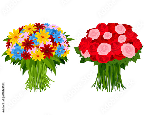 Two bouquet of flowers