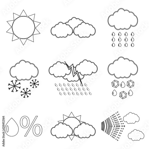 Weather icon set linear