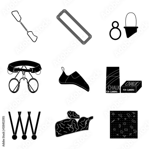 Sport climbing vector black silhouette