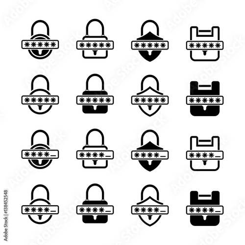 Set with Protect icons. Lock plotect