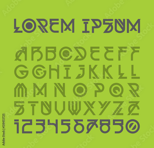 Futuristic alien font design. Decorative Modern Alphabet