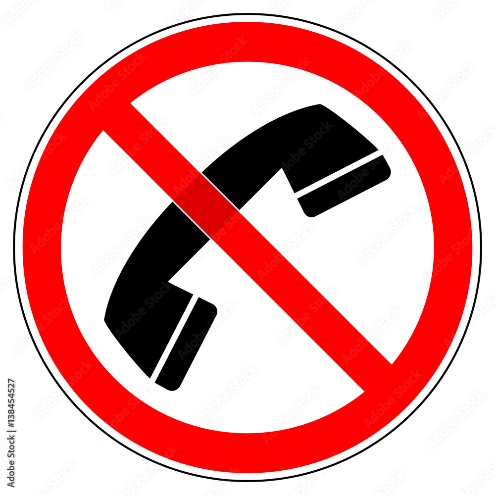 Man Hört Mich Nicht Beim Telefonieren srr178 SignRoundRed - german - Verbotszeichen: Telefonhörer