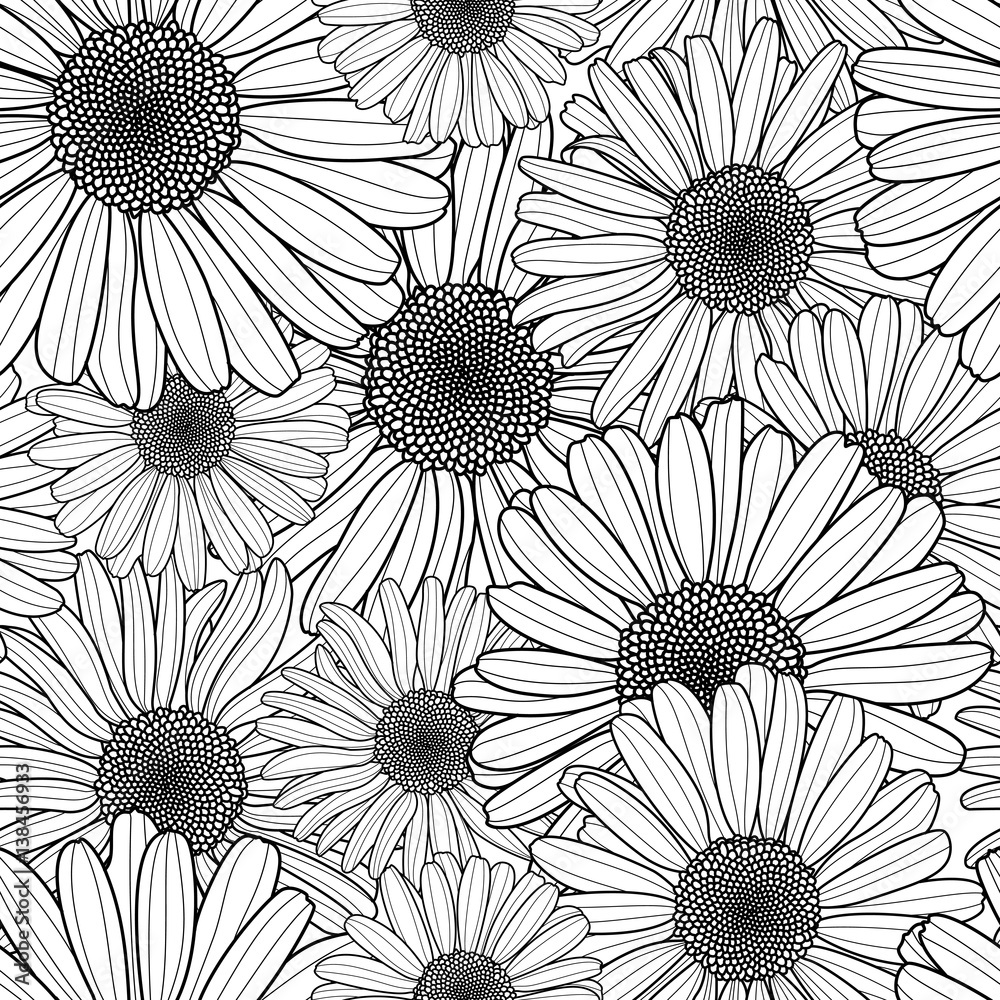 Flower Wrapping Paper, Black White Floral Bouquet Paper
