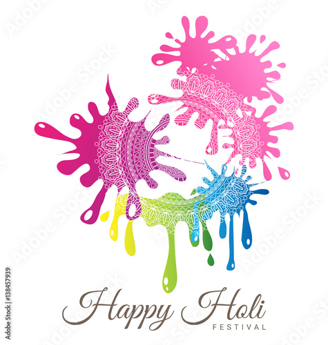 Abstract colorful Happy Holi Festival