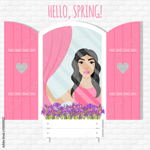window and shutters. Vector illustration