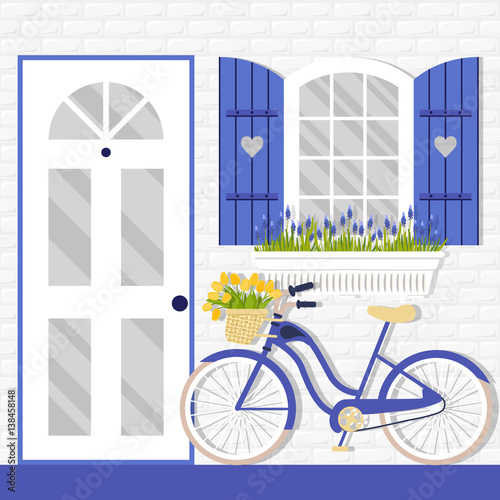 window and shutters. Vector illustration