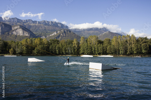 Cable wake boarding near Grenoble