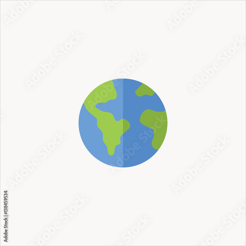 earth globe icon flat design