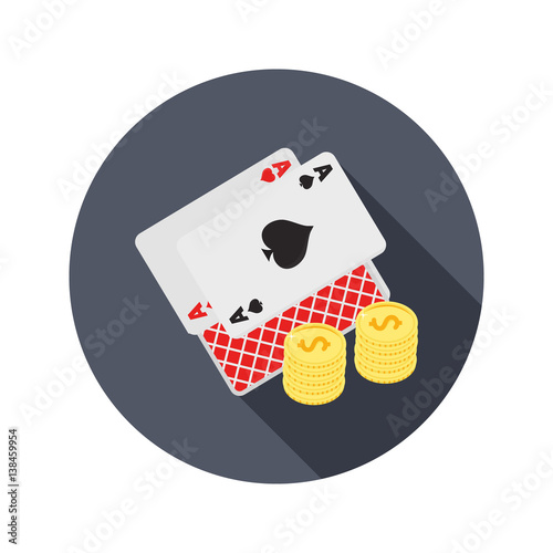 Cards and money color flat icon for web and mobile design
