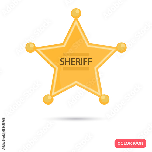 Sheriff's Badge color flat icon for web and mobile design