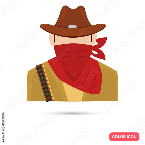 Wild West crimina lcolor flat icon for web and mobile design photo