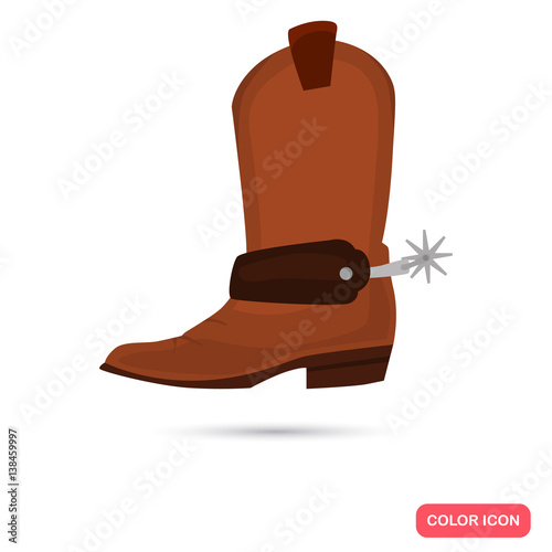 Cowboy shoes color flat icon for web and mobile design