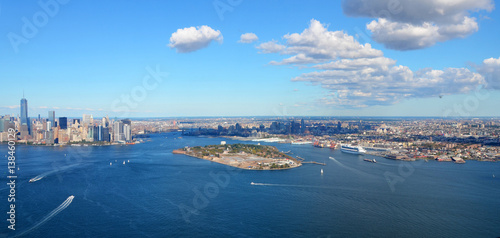 Wallpaper Mural New York, USA, September 28, 2013: New York Harbor and Governors Island, Aerial view on a clear day Torontodigital.ca