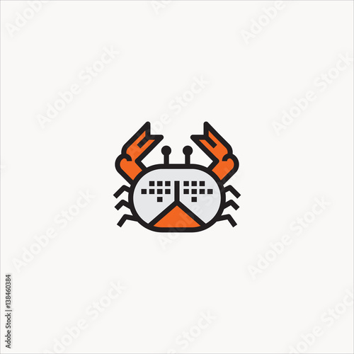 crab icon flat design