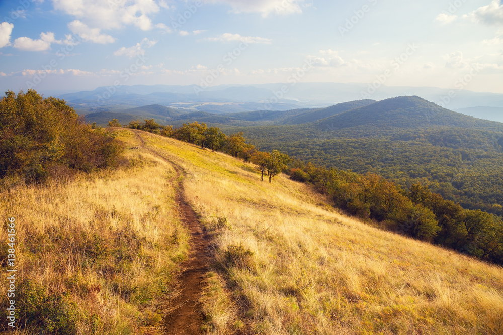 Fototapeta premium Beautiful mountain side with path running through