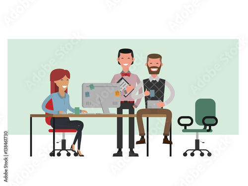 Scenes of business people working in the office