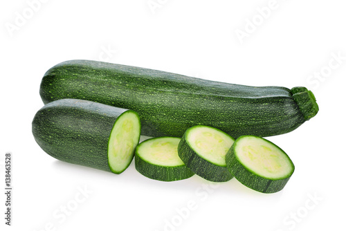 fresh zucchini cucumber isolated on white background