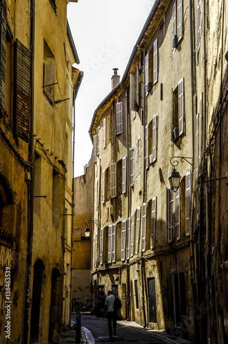 Aix en Provence, narrow alley in Old Town, France, Provence © visualpower