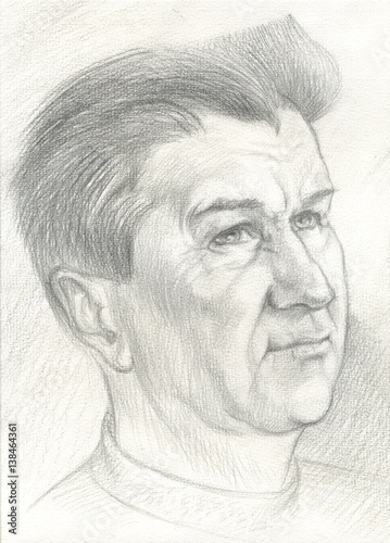 Черно-белый портрет мужчины карандашом