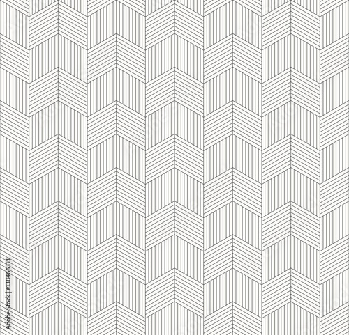 seamless monochrome chevron pattern of striped rhombuses.