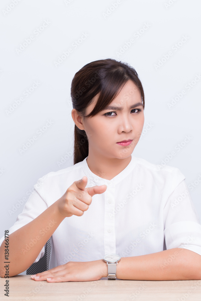 Asian woman thinking on isolated background Asian woman thinking on isolated background