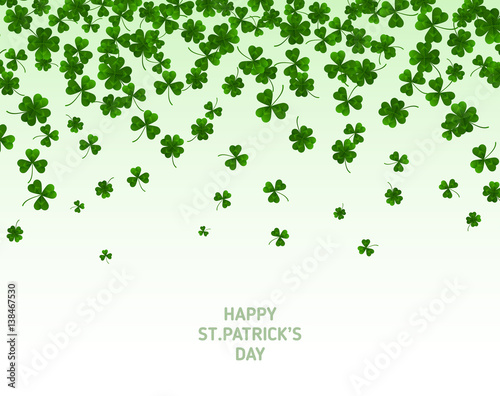 Saint Patrick s Day Border with Green Clovers
