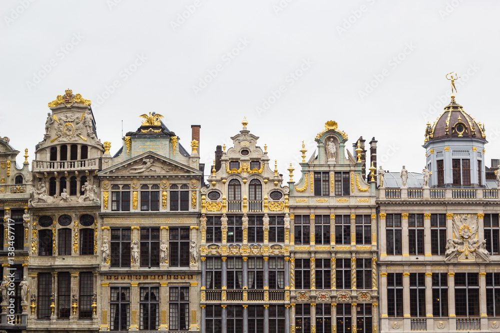 Fototapeta premium Facade of buildings in Grand Square in Brussels, Belgium
