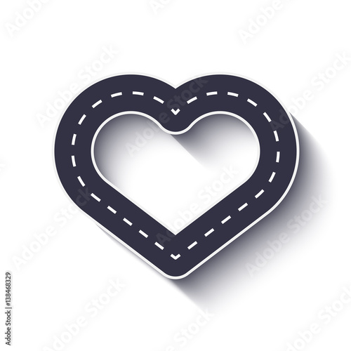 Heart shape road icon. Infographic template. Vector EPS 10