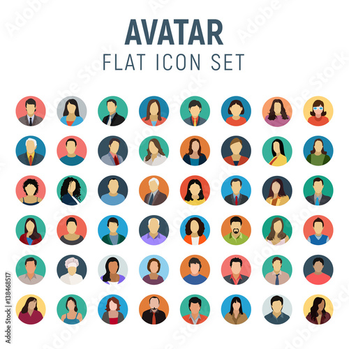 avatar flat icon set