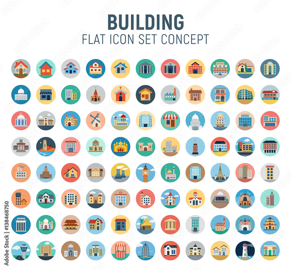 building flat icon concept building flat icon concept