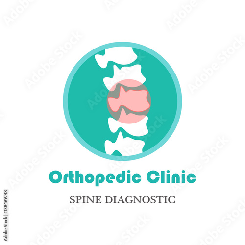 Medical diagnostic spine center. Orthopedic clinic logo.