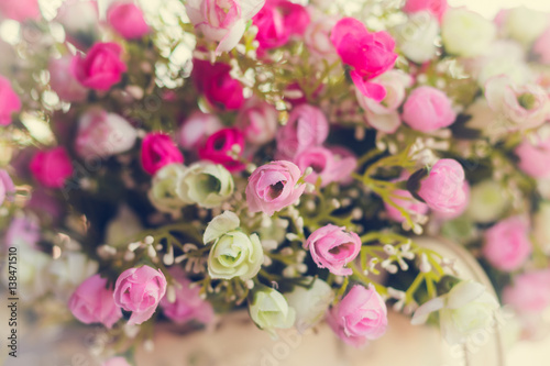 close up Artificial Flowers   nature background