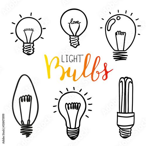 Light bulbs icon set. concept