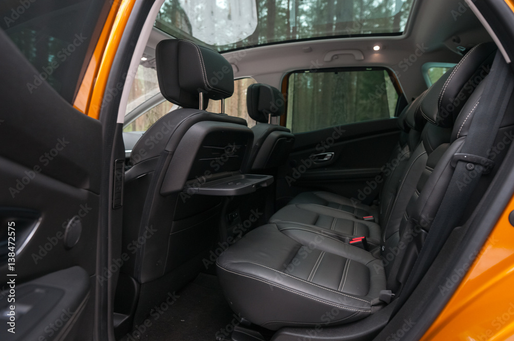 Panoramic roof. Interior of new car. Panoramic roof. Interior of new car.