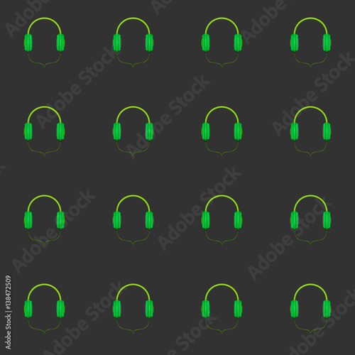 Headphones seamless pattern