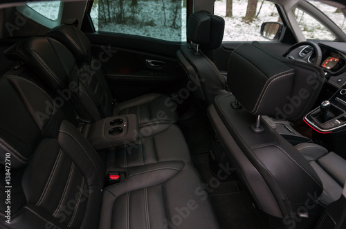 Car interior from the rear view. © vpilkauskas