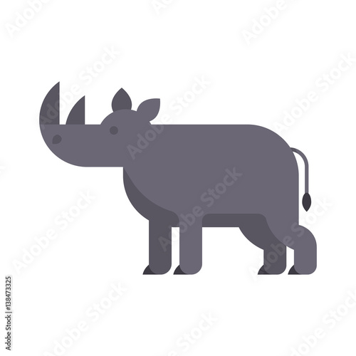 Vector flat style illustration of rhino.