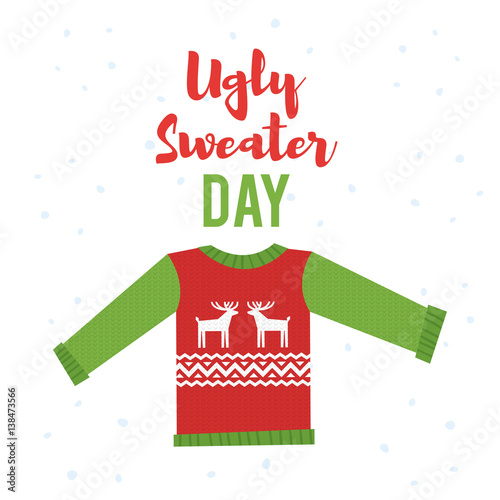 Vector cartoon style illustration of ugly sweater.