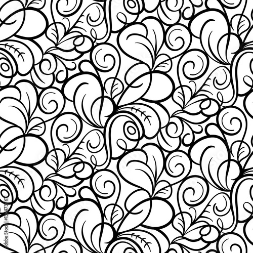 Abstract seamless swirl background pattern in vector. © vladayoung