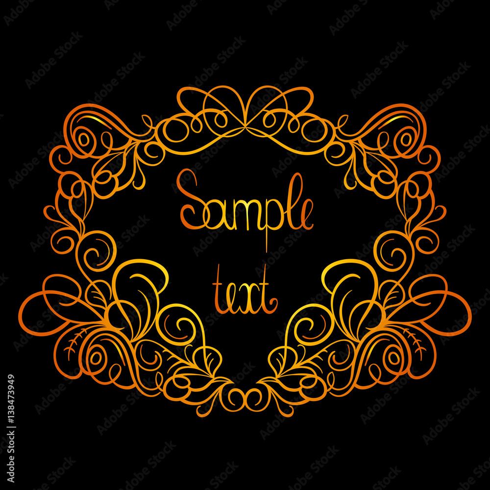 Abstract calligraphic retro luxury swirl frame with place for text. Abstract calligraphic retro luxury swirl frame with place for text.