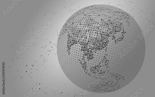 World map point, line glow