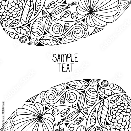 Floral decorative natural pattern background with place for text. Can be used for card  poster  label  web design etc.