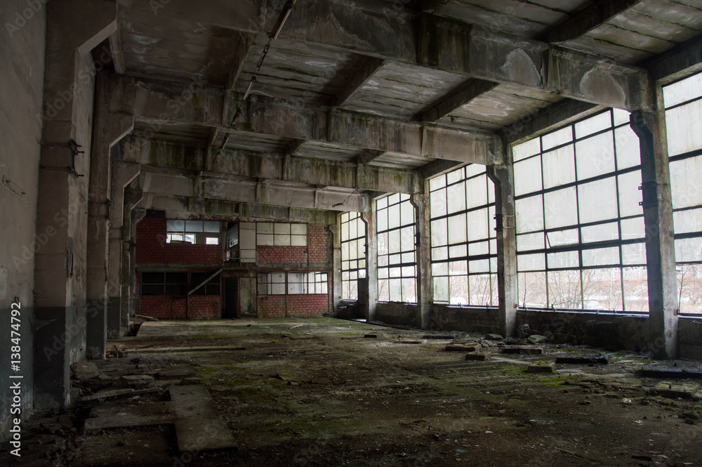 Abandoned industrial hall - urban exploration