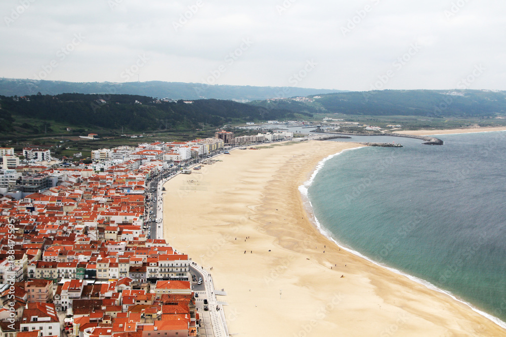 View to Nazare beach, Portugal 