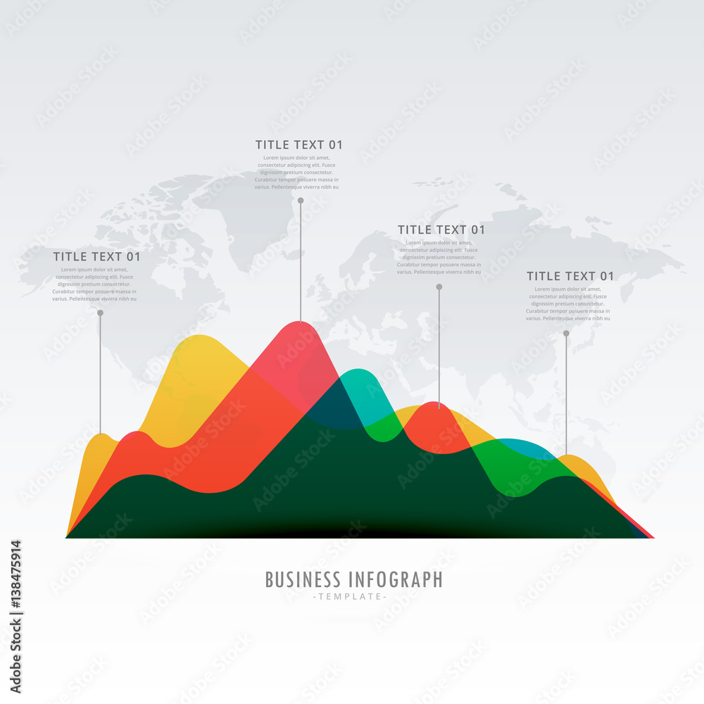Naklejka premium presentaion graphic and stats diagram in modern wavy style