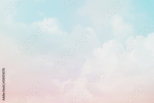 cloud and sky with grunge paper texture