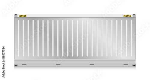 Wallpaper Mural Cargo container vector isolated on white background. Metal box or equipment for storage at dock, port, warehouse. Freight transport by ship, crane, trailer truck for shipping, import export business. Torontodigital.ca